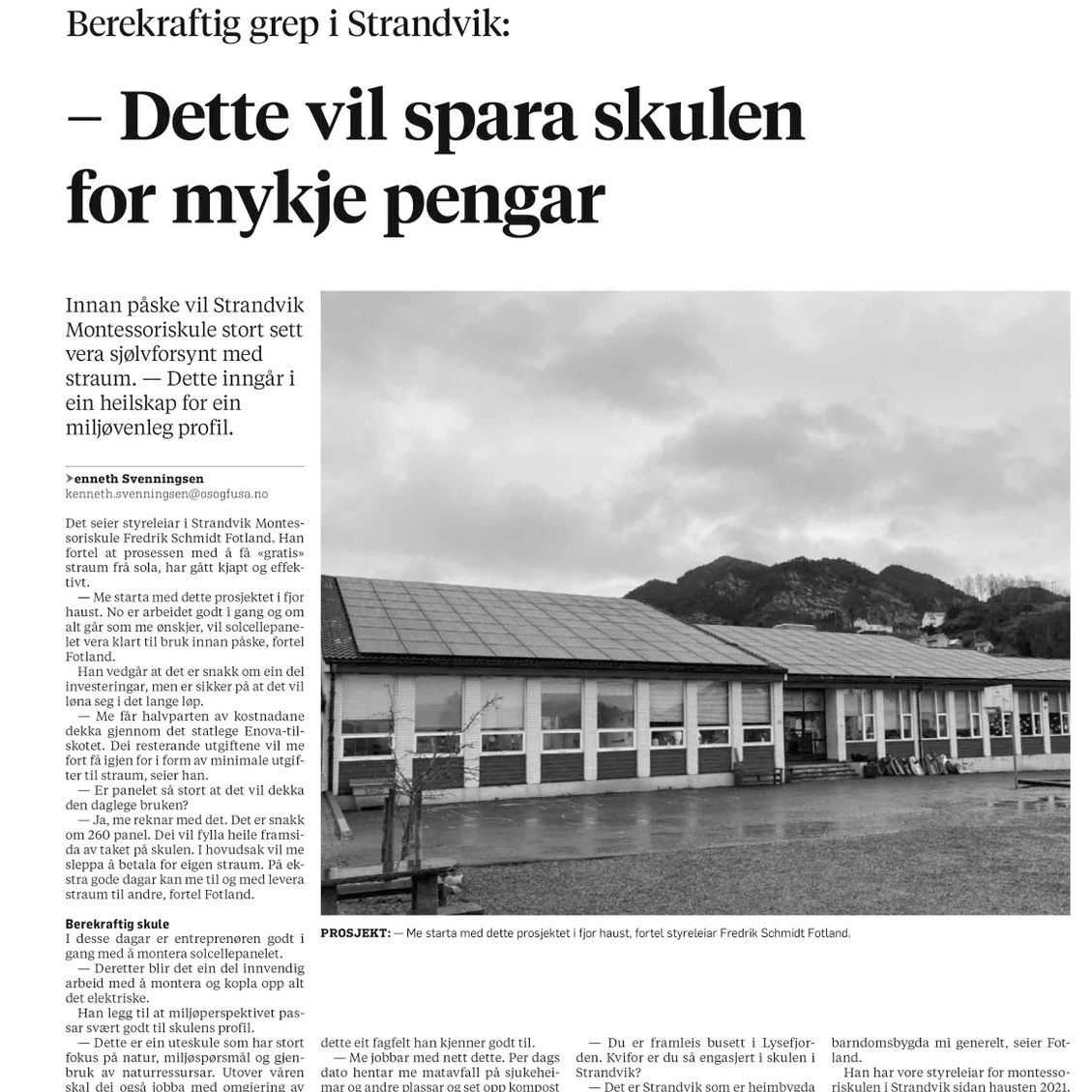Artikkel fra avis